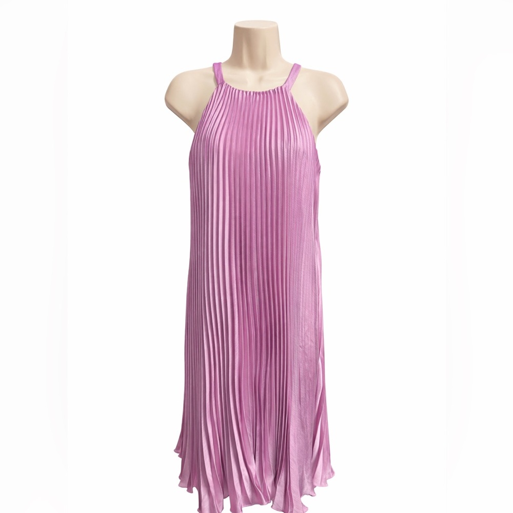 Nine West Pleated Pink Halter Dress